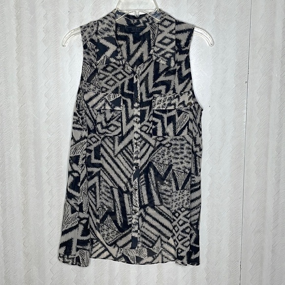 ❤️ GUESS Los Angeles Cheetaprint Sleeveless Pocket Top Size L - Picture 2 of 4